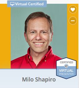 Milo receives qualification from eSpeakers as “Certified Virtual Speaker”